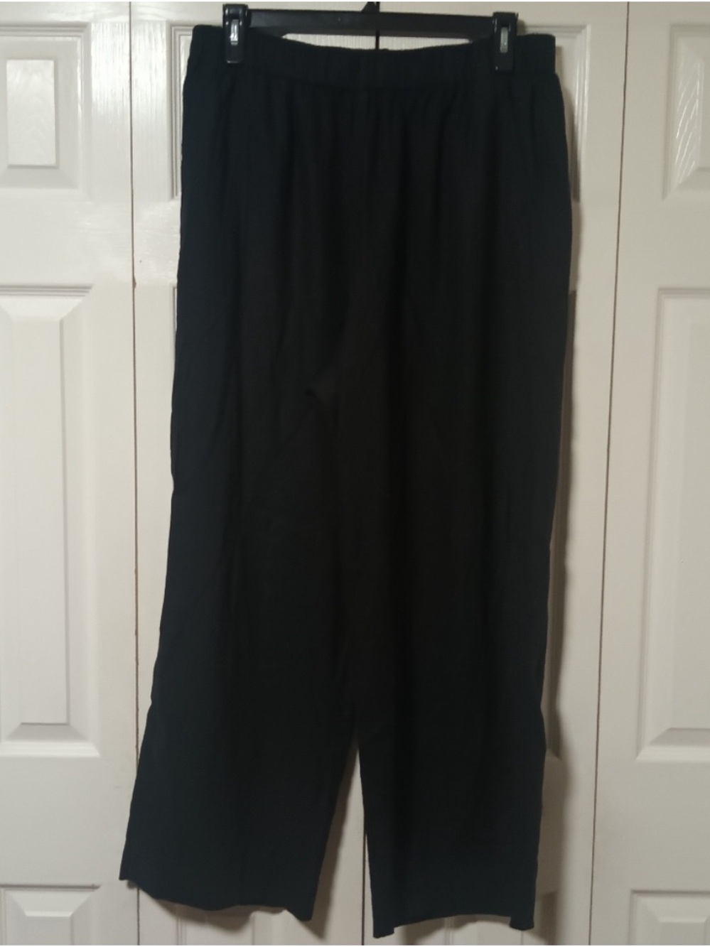 Madewell Wide Leg High Waist Linen Blend Pants Black